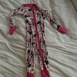 Disney Pink Character Print Kids Footie